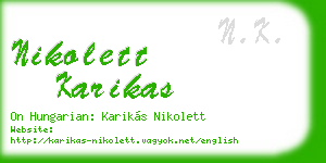 nikolett karikas business card